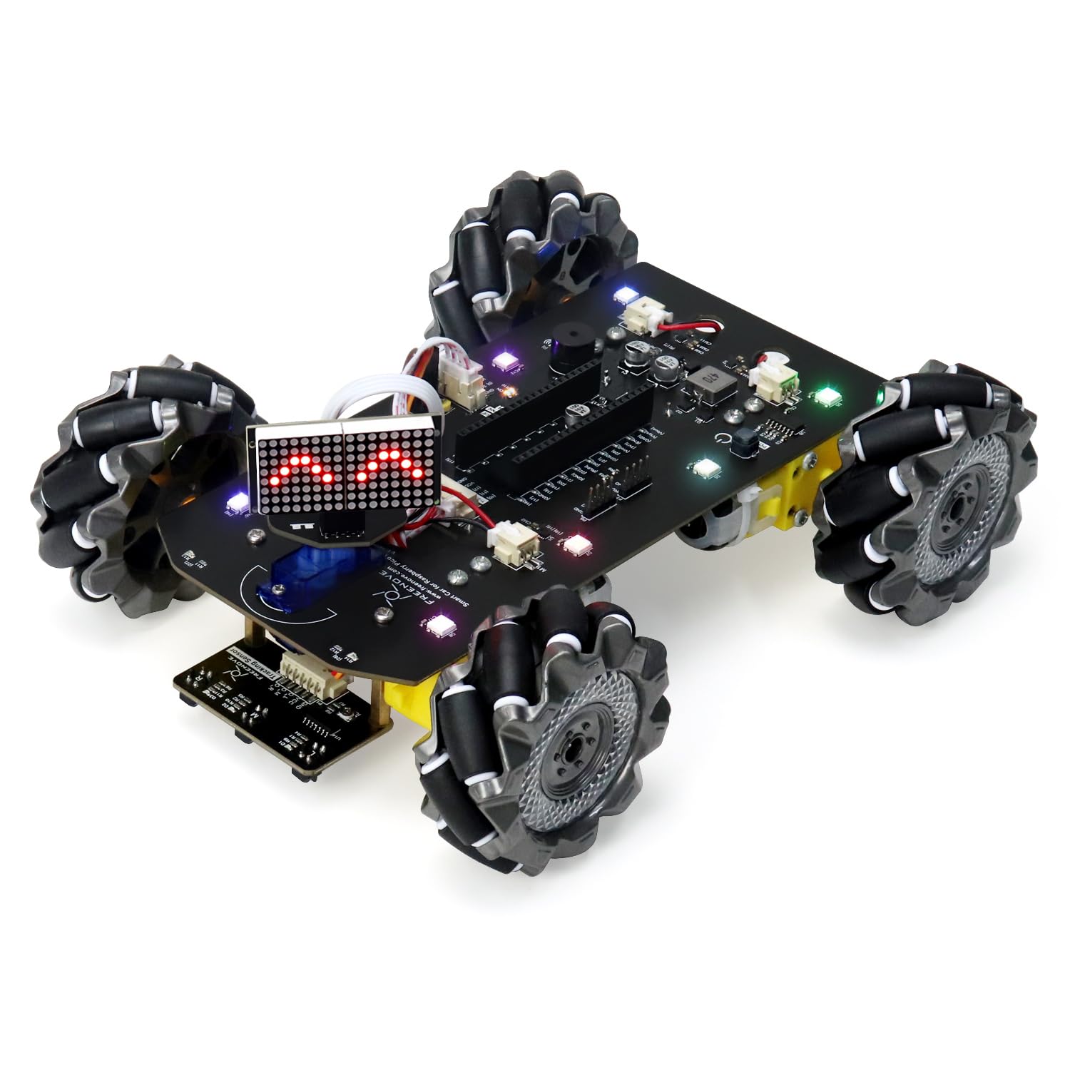 Freenove Mecanum Wheel Car Kit for Raspberry Pi Pico (Not Included) (Compatible with Arduino IDE), Dot Matrix Expressions, Obstacle Avoidance, Line Tracking, Light Tracing, Colorful Light, App — image 1