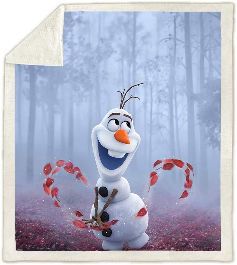 BLSM Kids Disney Frozen Fleece Blanket,Anna Elsa And Olaf Characters