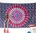 Folkulture Set of 2 Boho Wall Tapestry or Bohemian Mandala Tapestry Wall Hanging, Hippie Indian Beach Blanket or Mandala Tablecloth, Large Yoga Mat for Meditation - Twin Size, 55x85, Blue and Pink