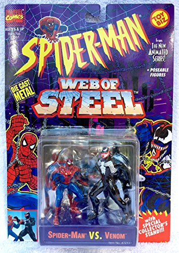 Spiderman Web Of Steel Die Cast Metal Collectible Figures - Spiderman vs Venom