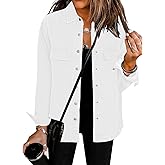 luvamia Jean Jackets for Women 2026 Fall Fashion Oversized Button Down Denim Jacket Western Shacket Jacket with Pockets