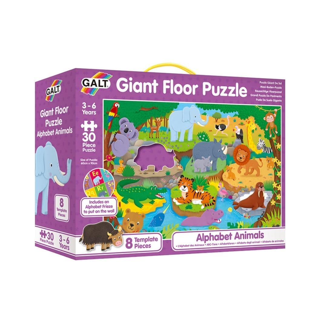 Galt Toys, Giant Floor Puzzle - Alphabet Animals, Floor Puzzles for Kids, Ages 3 Years Plus