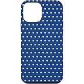 Case, Royal Blue Phone Case, Blue and White Polka Dots Phone Case for iPhone 12 mini