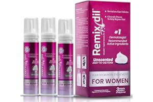 RIDA HAIR RESEARCH INSTITUTE Remixidil Women’s 5% Minoxidil Foam | Hair Regrowth Treatment for Women | Clinically Proven Formula for Hair Loss and Hair Growth | No Scalp Irritation| 3-Month Supply