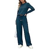 Anyshe Women's 2 Piece Sweat Suit - Buttery Soft Lounge Set, Comfy Workout Outfits & Travel Airport Tracksuit
