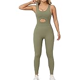 Workout Jumpsuits for Women-Black Womens Jumpsuit Sleeveless Yoga One Piece Jumpsuits V Shaped Backless