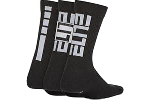 Nike Elite Crew Socks 3-Pair (Little Kid/Big Kid) Black/White SM (3 Little Kid - 5 Big Kid Shoe, 4-6 Women Shoe)