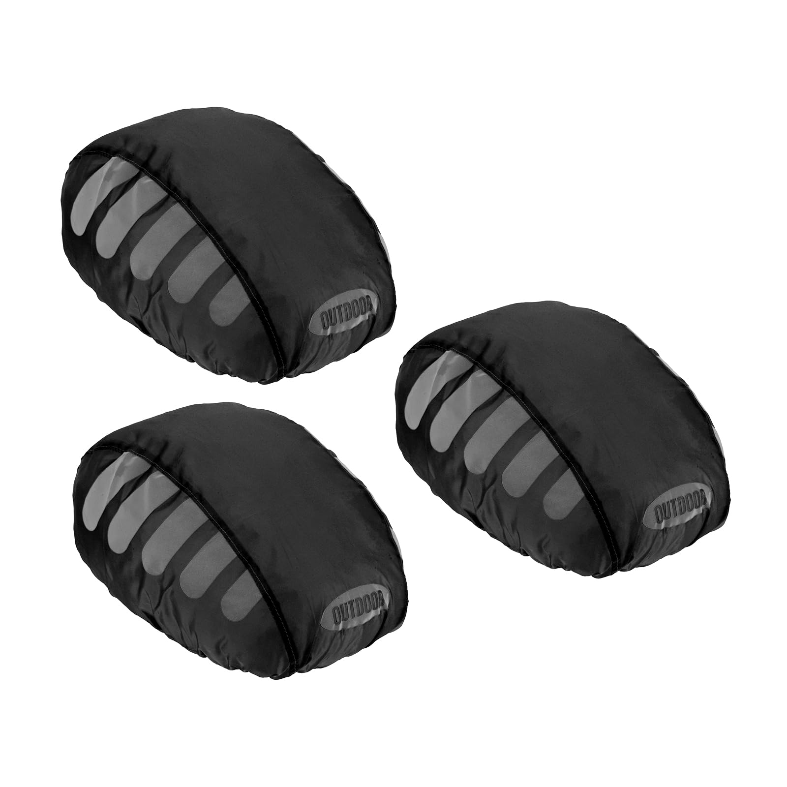 PATIKIL Cycling Bicycle Helmet Cover, 3 Pack Motorcycle Helmet Rain Covers Ride Gear Helmet Cover with Reflective Strip for Road Cycling, Black