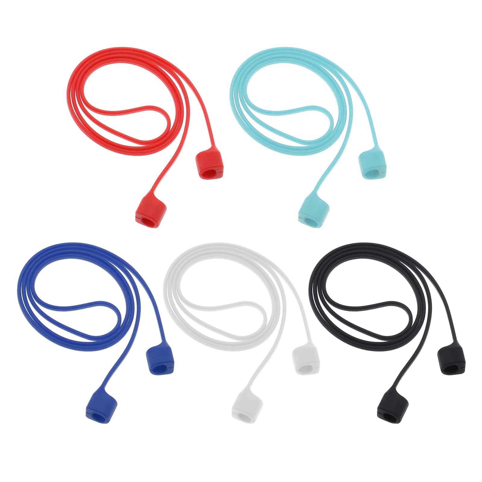 5PCS Magnetic Anti-Lost Silicone Straps Wireless Headset Neck Rope Sports Lanyard Earphone Accessories Compatible with AirPods 1 2 Pro Headphones 70cm 5 Colours