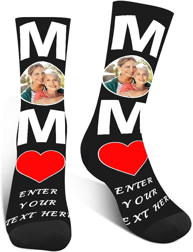 Personalised Face Socks Custom Funny Socks With Photo Mom Socks For Women Mothers Day Gifts Amazon Co Uk Clothing