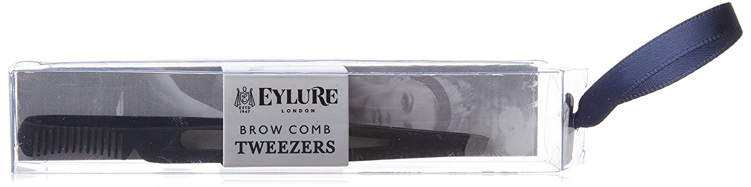Eylure Brow and Lash Implement Slant Tip Tweezer with Comb