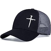 Christian Hats for Men Women Religious Cross Baseball Cap Jesus Adjustable Hat Pastor Gift for Men