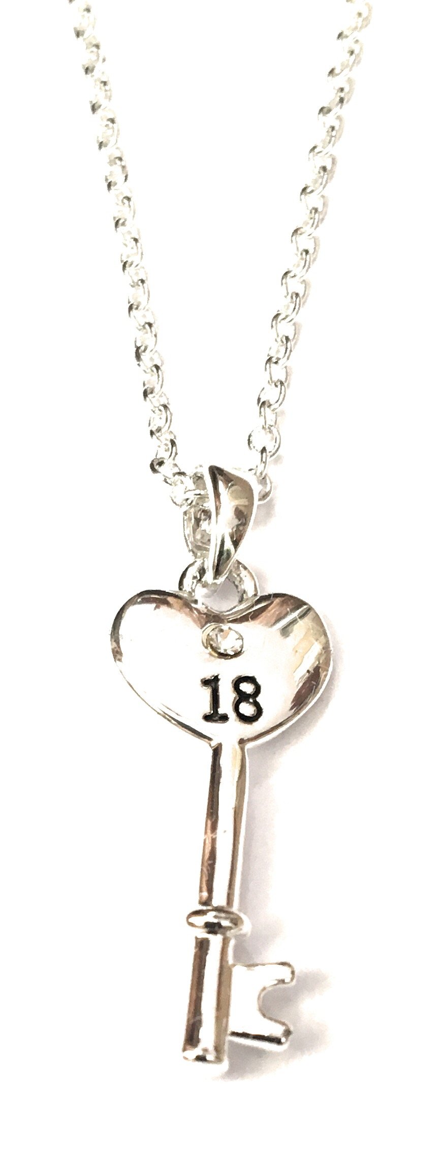 Equilibrium Silver Plated Key Pendant 18th Birthday Necklace (54410)