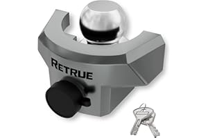 RETRUE Heavy Duty Trailer Lock for 2 5/16" Ball Coupler with Flange, Anti-Theft and Top Tier Security, Gray