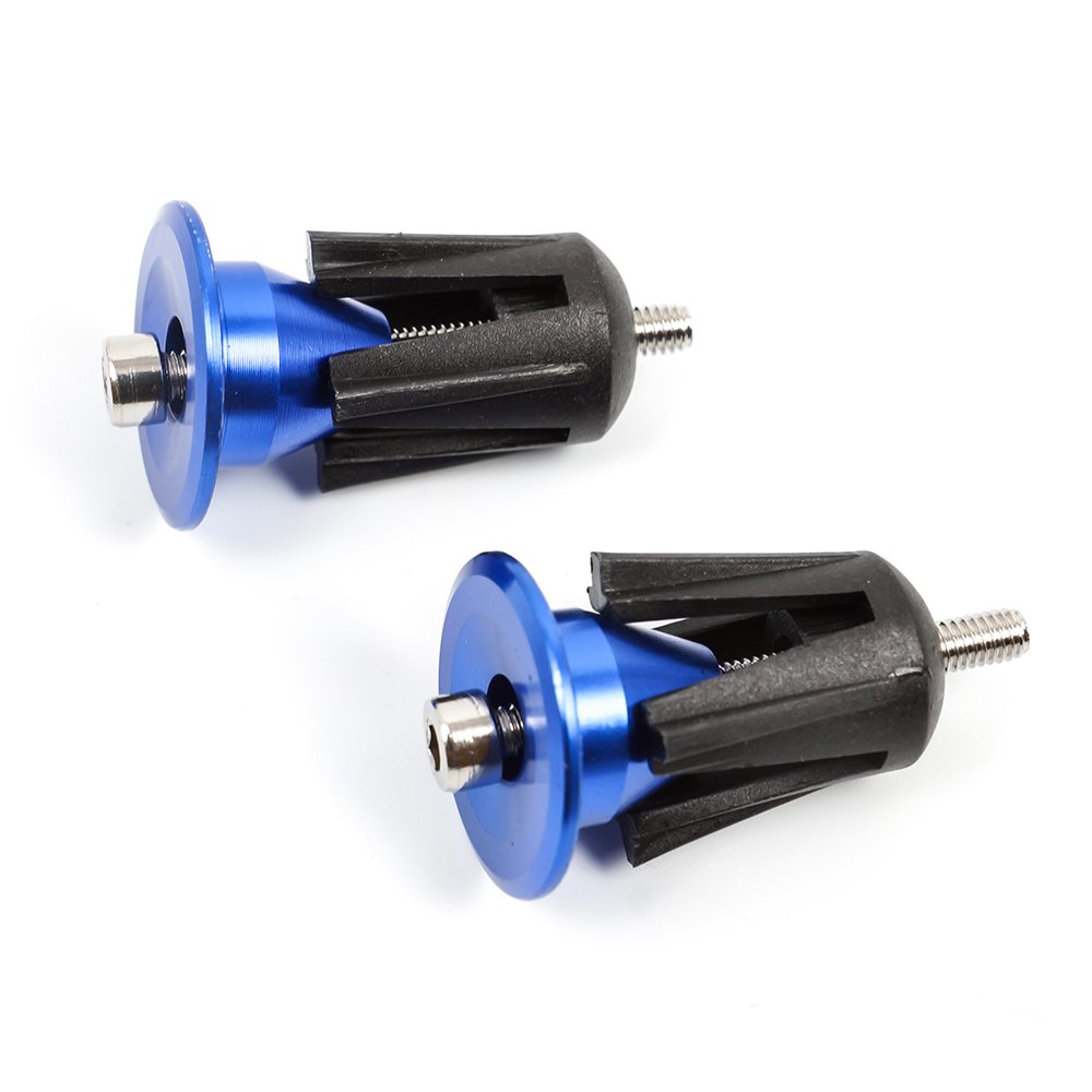 DIYI 2Pcs Aluminum Bicycle Bike Handlebar End Plugs Bungs Caps End Plugs for Most Bicycles Road Bike MTB (BLUE)