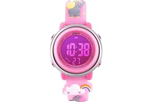 L LAVAREDO Kids Watches Girl Watches Ages 3-12 Sports Waterproof 3D Cute Cartoon Digital 7 Color Lights Wrist Watch for Kids