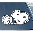 WSQ Funny Dog Waving Hi Vinyl Sticker Decal - 8 Inches - for Car Truck SUV Van Window Bumper Wall Laptop Tablet Cup Tumbler and Any Smooth Surface