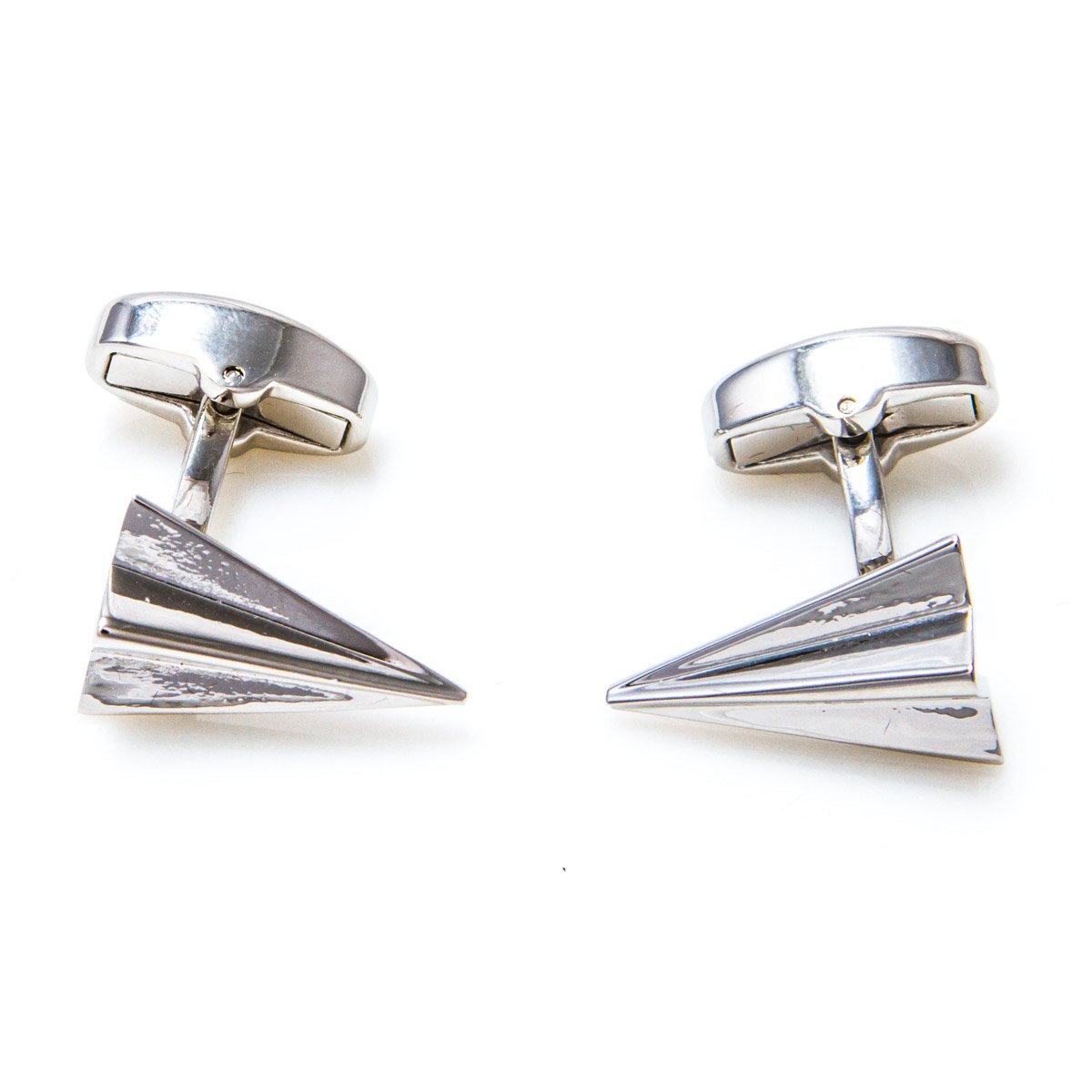 MRCUFF Paper Airplane Plane Aircraft Pair Cufflinks in a Presentation Gift Box & Polishing Cloth