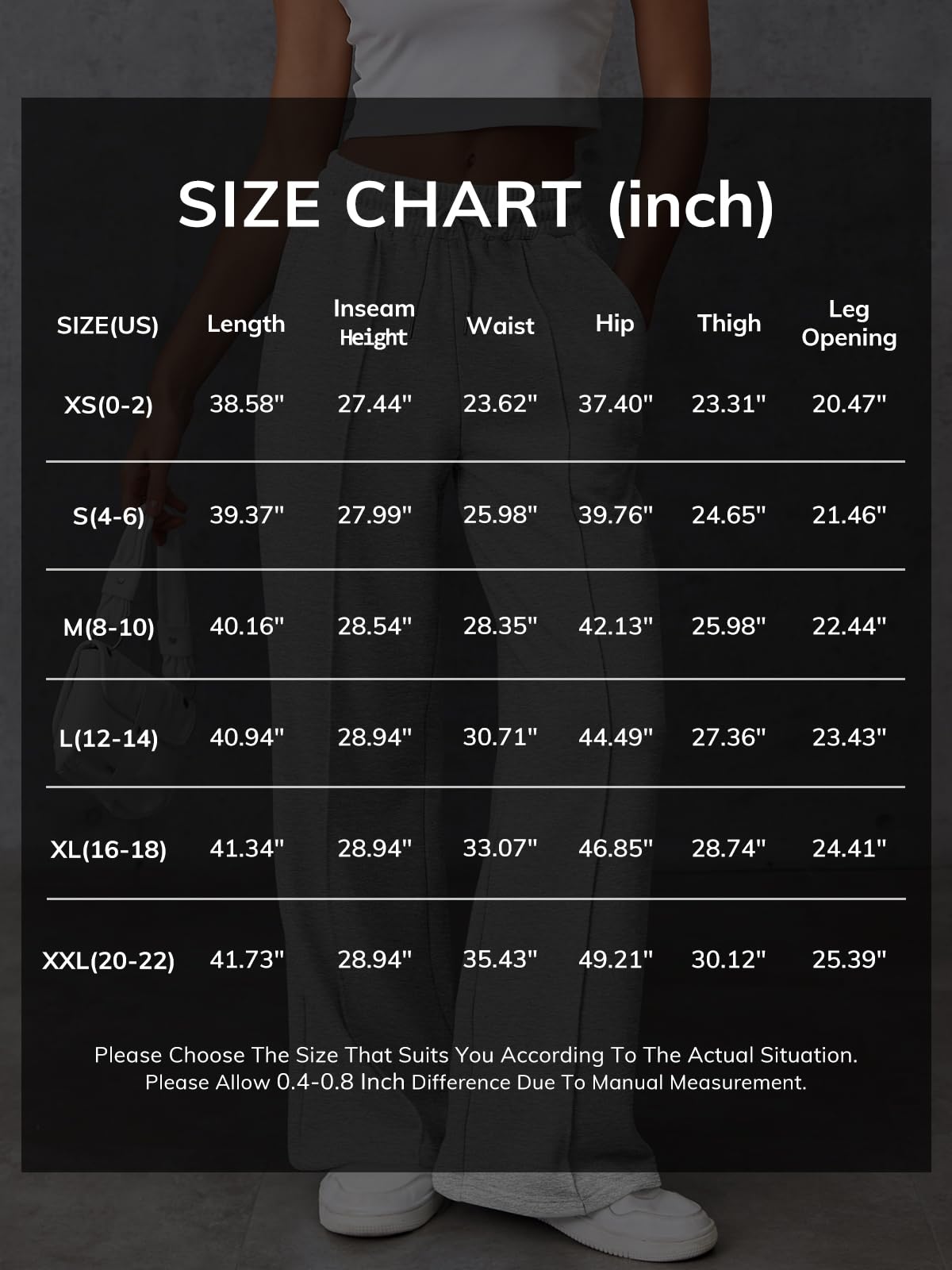 ATHMILE Womens Wide Leg Sweatpants High Waisted Baggy Pants Fashion Teen Girl Drawstring Athletic Joggers