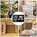 Temperature Monitor, GLISTENY Thermometer Hygrometer Gauge with Digital Clock and Alarm Clock, Calendar, Voice Control Backlight, LCD Screen Indoor Temperature and Humidity Monitor