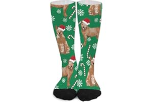 Unisex Novelty Crew Socks,Australian Cattle Dog Red Heeler Dog Breed Christmas Green Mid Calf Dress Socks Sports Socks Knee H