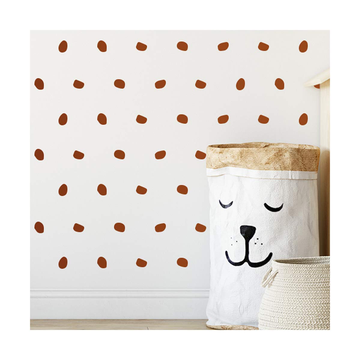 StickerDeen | London Dots Decoration Shape Removable Wall Art Vinyl Decal Stickers | (Pack of 168) (Copper Metallic)