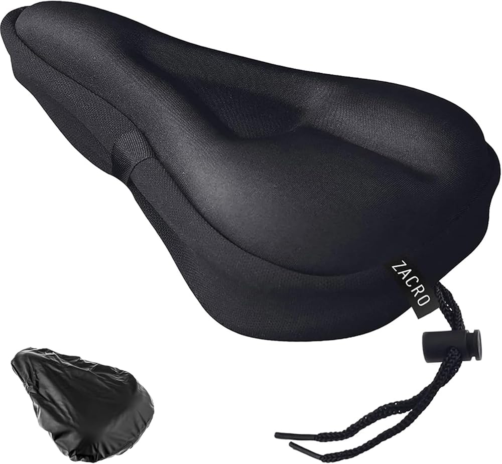Zacro Gel Bike Seat Cushion Cover for Men Women Universal 11x7 Inch