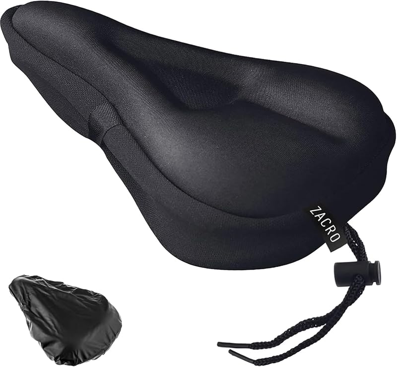 Zacro Gel Bike Seat Cushion Cover for Men Women Universal 11x7 Inch