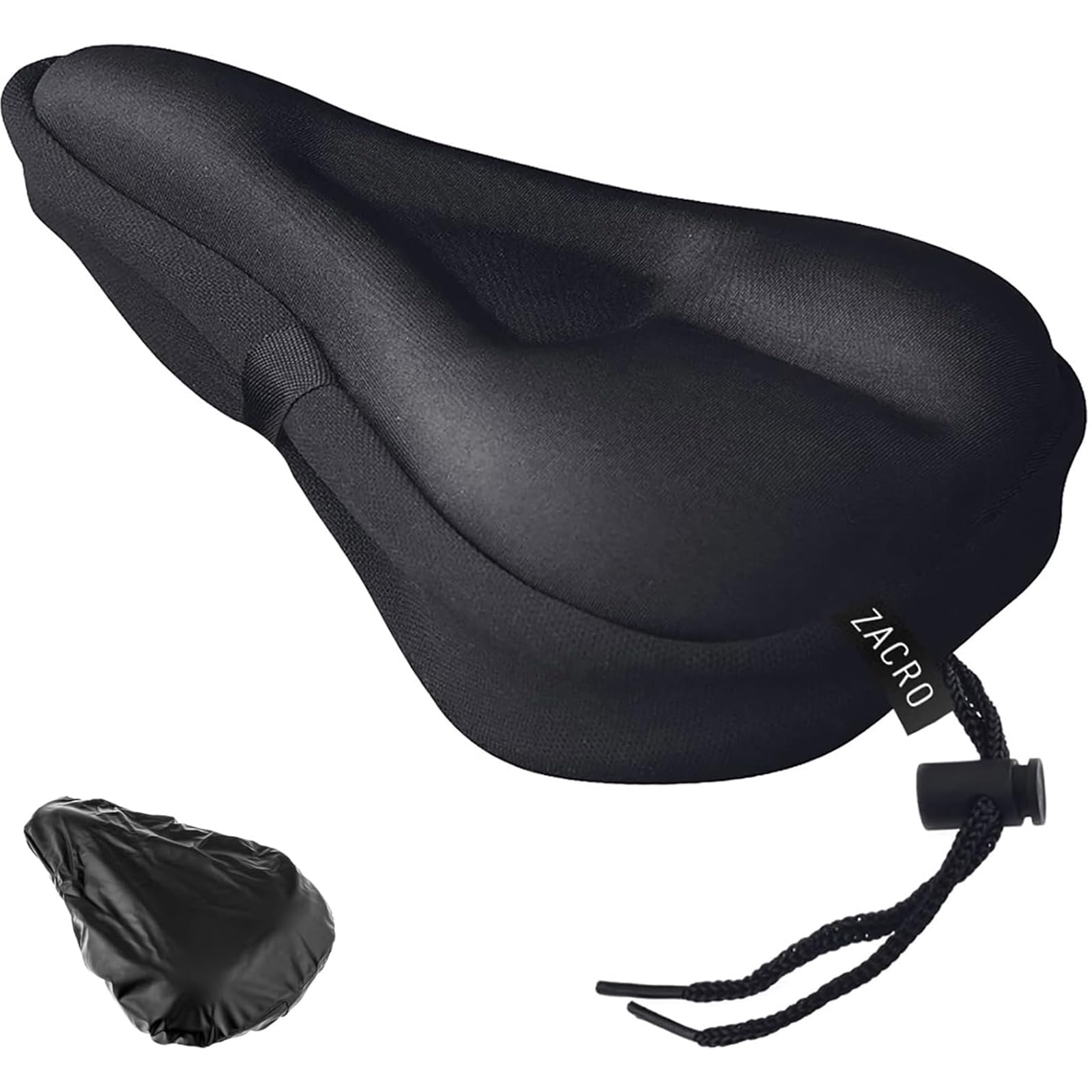 Zacro Bike Seat Cushion Cover - Gel Padded Bike Seat Cover for Men Women Comfort, Extra Soft Exercise Bicycle Seat Compatible with Peloton, Outdoor & Indoor