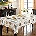 ColorBird Modern Scrawl Circles Flannel Backed PVC Tablecloth Easy Care Oilproof Table Cover for Kitchen Dinning Tabletop Decor (Rectangle/Oblong, 54