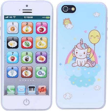 Amazon 電話おもちゃ再生音楽学習英語教育携帯電話モバイル赤ちゃん英語学習マシン音楽ライトタッチスクリーン携帯電話おもちゃ幼児の発達 白い ままごと ごっこ遊び おもちゃ