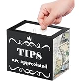 Uniclife 6"x 4" x 5" Acrylic Tip Box for Bartenders | Plastic money storage container works as tip jar, tip bucket, donation &amp; suggestion box for bars, restaurants, cafes