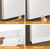 EXTSUD Adhesive Door Bottom Weather Stripping 100x5cm White Silicone Draft view 2