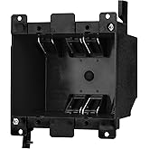 TOMSHIELE PVC Old Work Box, 2-Gang Electrical Box Deep, 25 cu.in. Old Work Outlet Box, Double Gang Electrical Boxes, Plastic Junction Boxes for Switch, ETL Tested, Fire Rated for 2 Hours (Black-1Pack)