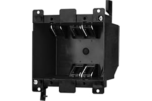 TOMSHIELE PVC Old Work Box, 2-Gang Electrical Box Deep, 25 cu.in. Old Work Outlet Box, Double Gang Electrical Boxes, Plastic Junction Boxes for Switch, ETL Tested, Fire Rated for 2 Hours (Black-1Pack)