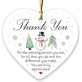 Thank You Christmas Ornaments 2025, Retirement Gifts for Women and Men, Ceramic Ornaments for Inspirational Christmas Decorations, Thank You Gifts for Friends, Nurses, Moms, Teachers