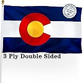 XIFAN Double Sided Colorado State Flag 3x5 ft, Heavy Duty 3 Ply Durable Polyester, CO Flag with Vibrant Print/4 Rows Hemming/Brass Grommets for Indoor Outdoor Decor