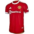 adidas Men's Manchester United Home Authentic Soccer Jersey 2021/22 (X-Large) Red