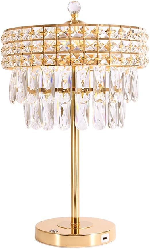 Bedside Table Lamps Home Living Desk Lamp Elegant Modern Crystal Glass Chandelier For Bedroom Nightstand Table Lamp Usb Interface Desk Lamps Night Light Amazon Co Uk Lighting