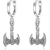 OKROKTOT Dangle Hoop Earrings for Men 925 Sterling Silver Earrings Christmas Birthday Anniversary Jewelry Gift for Brother Son Husband Dad