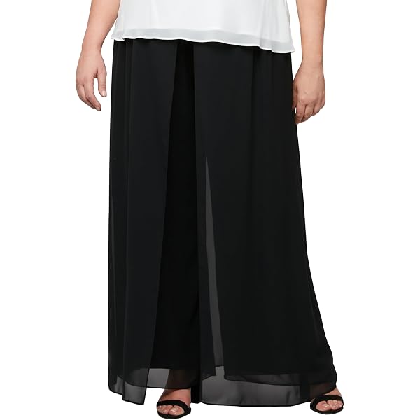 MSK Womens Solid Mesh Wide Leg Pants Small White at Amazon Women's Clothing  store