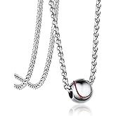 Bandmax Sports Style Necklaces for Men Women Stainless Steel Rugby/Basketball/Soccerball/Baseball Pendant Chain Necklace Gift for Son Grandson Husband Sport Fans