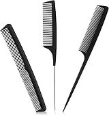 Sularpek 3 Piece Carbon Fiber Tail Comb Set Anti Static Heat Resistant
