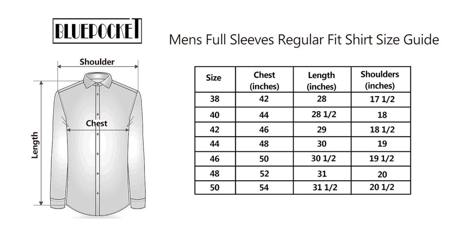 bluepocket formal shirts for men. cotton, regular fit, rounded hemlines