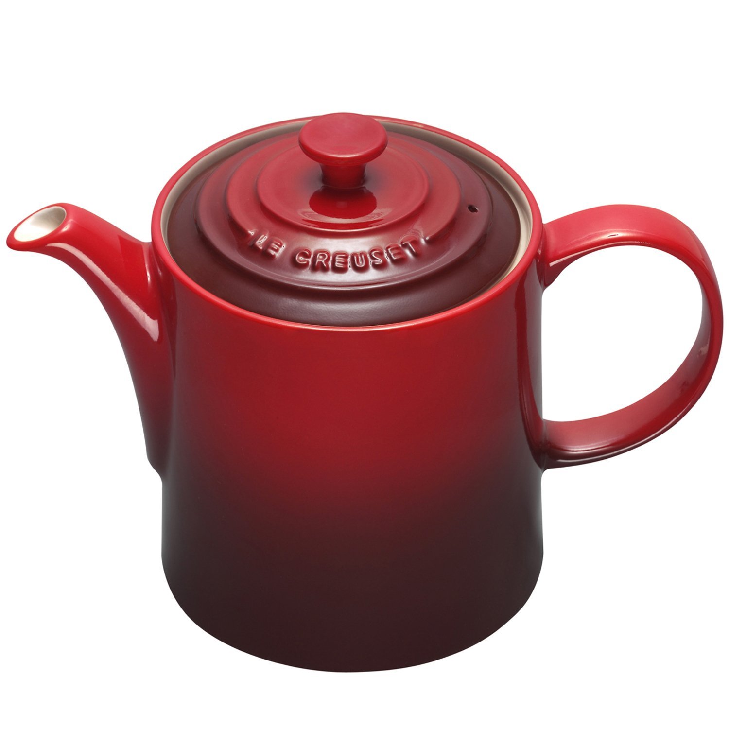 LE CREUSET Stoneware Grand Teapot, 1.3 Litres, Serves 4 Cups, Cherry, 91011013060000