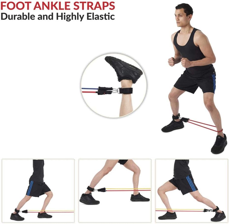 REDESS 11 Pack Exercise Resistance Bands with Handles Exercise Stretch Fitness Home Set Include 5 Stackable Exercise Bands with Carry Bag, Handles, Legs Ankle Straps & Door Anchor : Sports & Outdoors