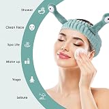 2 Pcs Snail Spa Headbands Cute Elastic Face Wash Shower Sports Beauty view 5
