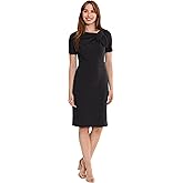 London Times Womens Women's Boat Neck Short Sleeve Dress - Above Knee Length - Versatile Cocktail Party Summer Dresses
