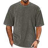 Oversized Tshirts for Men Short Sleeve Vintage Washed Basic Loose Tees