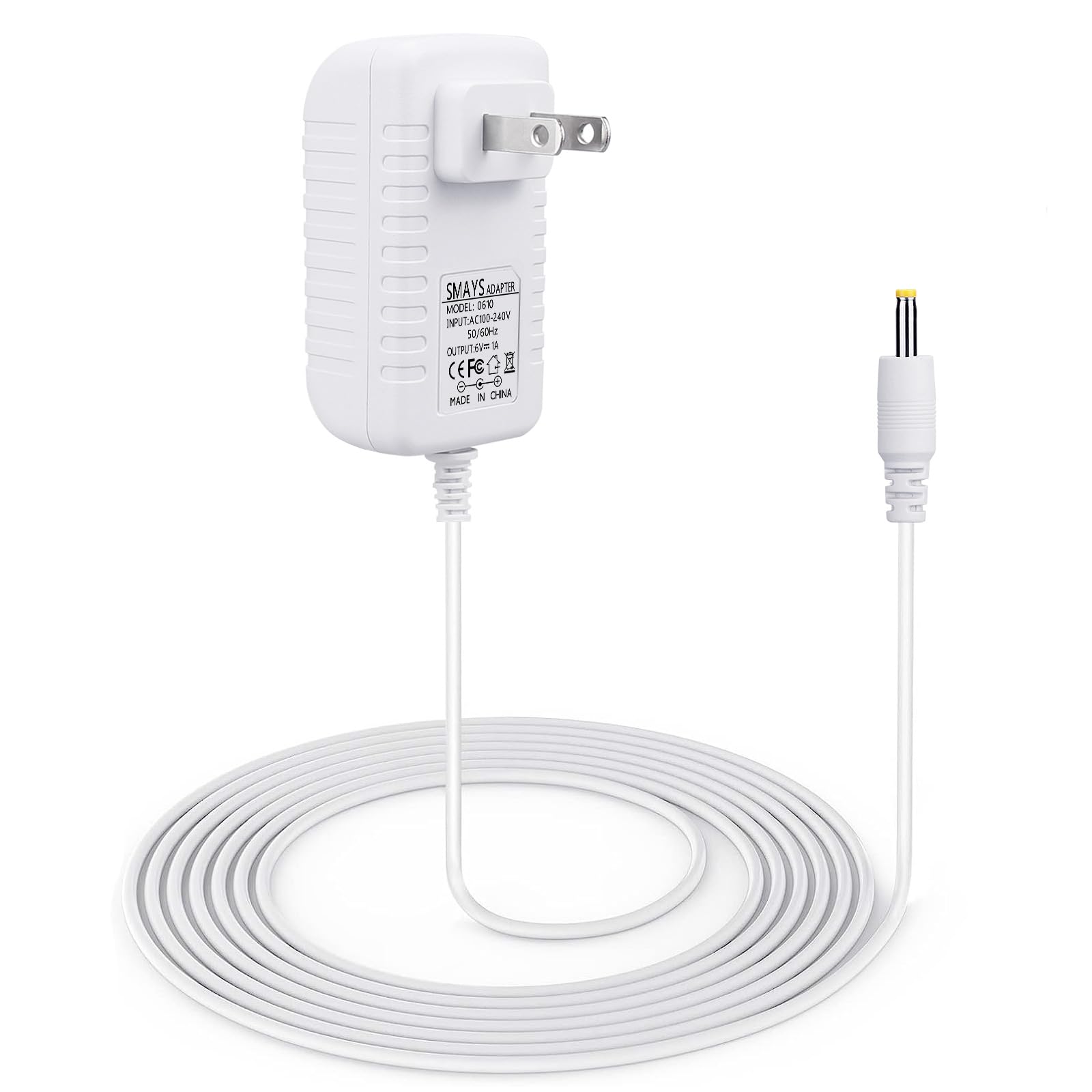 Photo 1 of 6V Power Cord for Omron Blood Pressure Monitor Hem-ADPTW5, 5, 7,10 Series, BP5250 BP5450, Replacement AC Adapter Power Supply